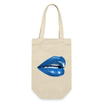     Bold Blue Lips Graphic - Gift Bag for Bottles - nature - Front