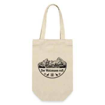 Watzmann T-Shirt – Der Watzmann ruft – Berg-Design - Geschenkbeutel für Flaschen - Natur - Vorne