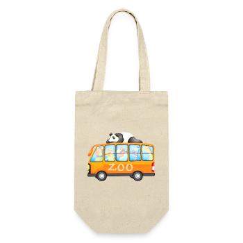 Bus du zoo avec illustration d’animaux mignons - Sac à bouteille - nature - Devant
