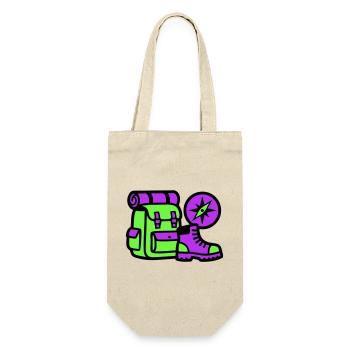 Wanderrucksack Kompass Grafik - Geschenkbeutel für Flaschen - Natur - Vorne