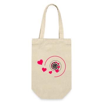 Love - Geschenkbeutel für Flaschen - Natur - Vorne