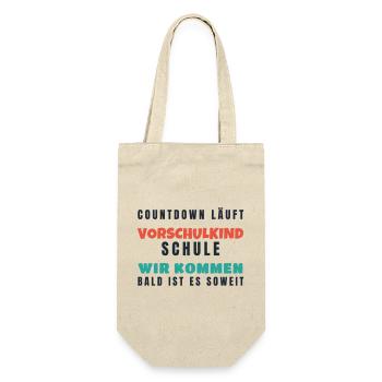 Vorschulkind Countdown Schule wir kommen 2026 - Geschenkbeutel für Flaschen - Natur - Vorne