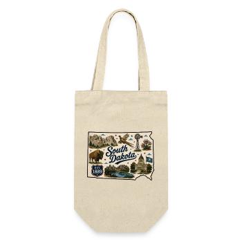 South Dakota Mount Rushmore Vintage-Aufkleber - Geschenkbeutel für Flaschen - Natur - Vorne