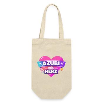 Azubi mit ganz viel Herz - Geschenkbeutel für Flaschen - Natur - Vorne