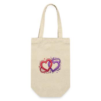 Intricate heart duets - Gift Bag for Bottles - nature - Front