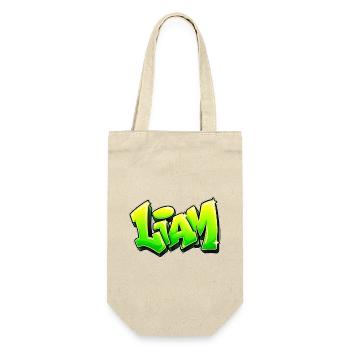 LIAM Graffiti-Name: Das Geschenk, das den Kopf umhaut! - Geschenkbeutel für Flaschen - Natur - Vorne
