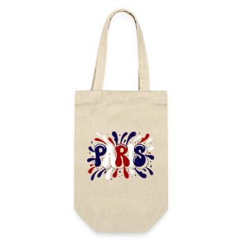 Paris Graffiti & Splash Blue White Red - Geschenkbeutel für Flaschen - Natur - Vorne