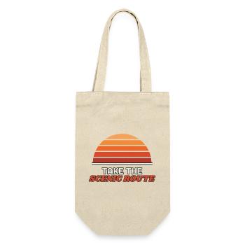 Take the Scenic Route – Retro Sonnenuntergang - Geschenkbeutel für Flaschen - Natur - Vorne