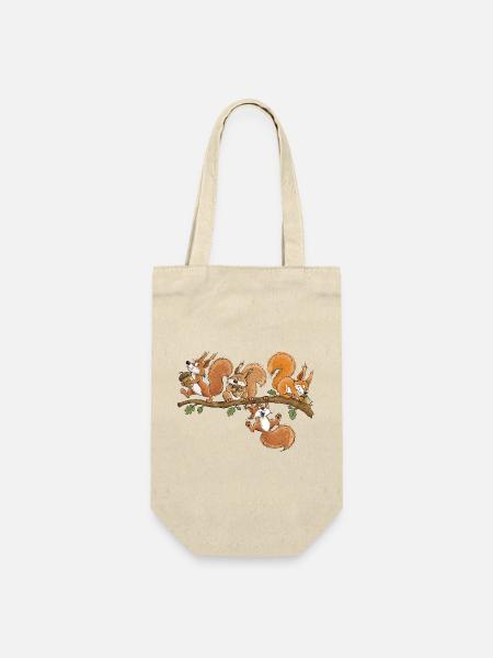 Lustige Eichhörnchen Eichel Wald Tierhumor - Geschenkbeutel für Flaschen - Natur