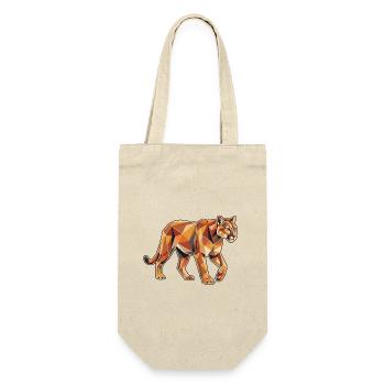Poly Stil Löwin - Geschenkbeutel für Flaschen - Natur - Vorne