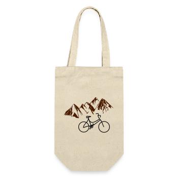Altes Fahrrad vor Bergen - Geschenkbeutel für Flaschen - Natur - Vorne