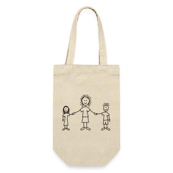 family_mom_with_girl_and_boy_1c - Sac à bouteille - nature - Devant
