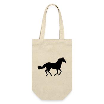 Pferd - Geschenkbeutel für Flaschen - Natur - Vorne