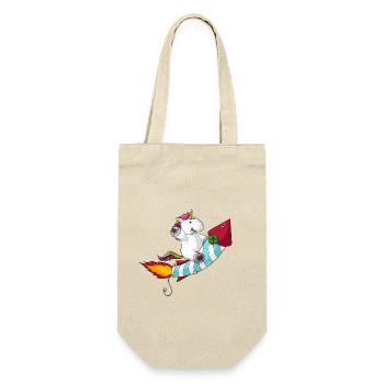 Comic Rocket Unicorn - Sac à bouteille - nature - Devant