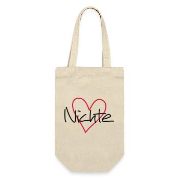 Nichte Herz Geschenk Geschenkidee Partnerlook - Geschenkbeutel für Flaschen - Natur - Vorne