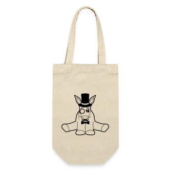 rich sir gentleman mustache mustache mono - Gift Bag for Bottles - nature - Front