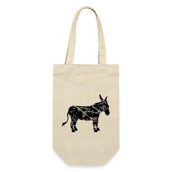 risse kratzer alt stempel sticker esel pferd pony - Geschenkbeutel für Flaschen - Natur - Vorne