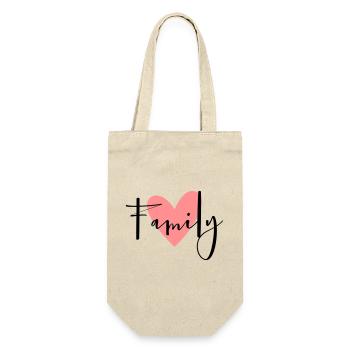 Family heart gift idea parents child love - Gift Bag for Bottles - nature - Front