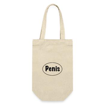 Penis Meme - Geschenkbeutel für Flaschen - Natur - Vorne