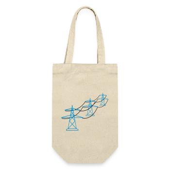 row pattern many track electricity mast power pole ele - Gift Bag for Bottles - nature - Front