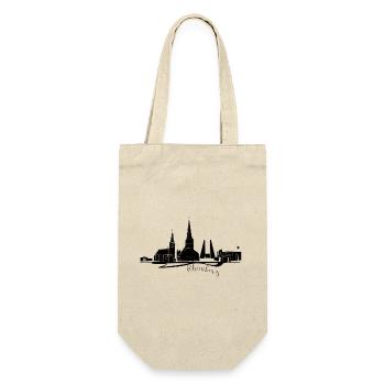 Minimalist City Skyline Silhouette Rheinberg - Gift Bag for Bottles - nature - Front