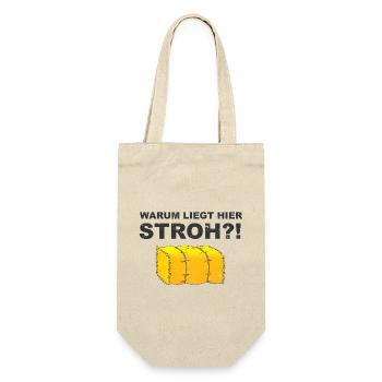 Warum liegt hier Stroh!? - Geschenkbeutel für Flaschen - Natur - Vorne