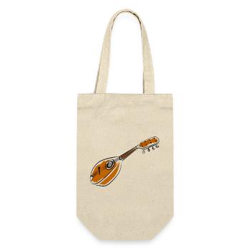 Akustische Mandoline im Skizzenstil - Geschenkbeutel für Flaschen - Natur - Vorne
