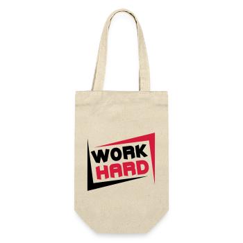 Work Hard - Geschenkbeutel für Flaschen - Natur - Vorne