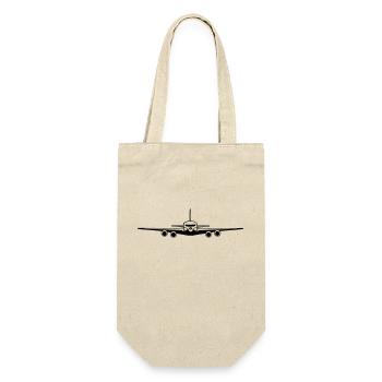 flugzeug - Geschenkbeutel für Flaschen - Natur - Vorne