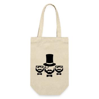 équipe 3 amis équipage fête monsieur cylindre chapeau monogrammé - Sac à bouteille - nature - Devant
