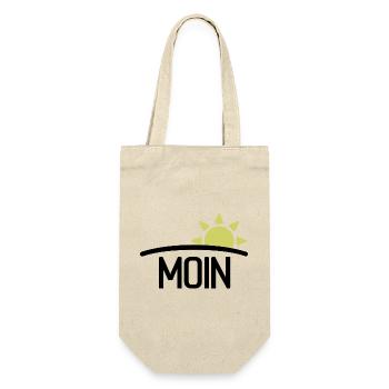 Moin Guten Morgen Sonne - Geschenkbeutel für Flaschen - Natur - Vorne