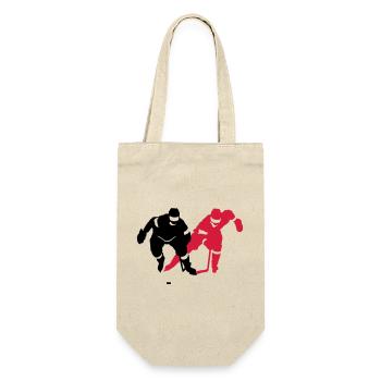 Eishockey - Geschenkbeutel für Flaschen - Natur - Vorne