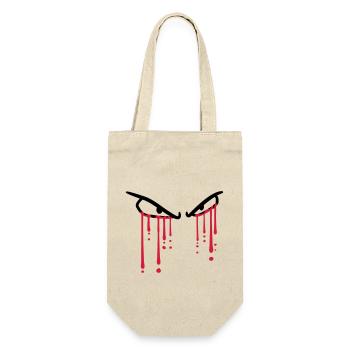 blut tropfen 2 augen graffiti weinen heulen traene - Geschenkbeutel für Flaschen - Natur - Vorne