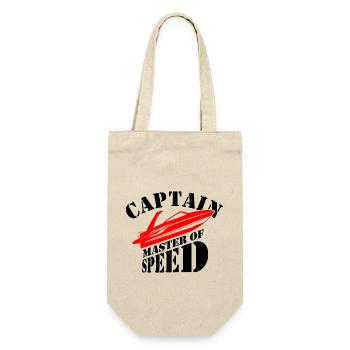 Boot Kapitän Hobby Geschenk Skipper - Geschenkbeutel für Flaschen - Natur - Vorne