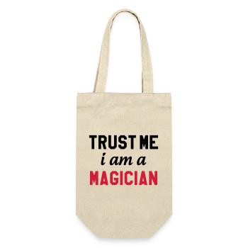 Trust me I am a Magician - Geschenkbeutel für Flaschen - Natur - Vorne
