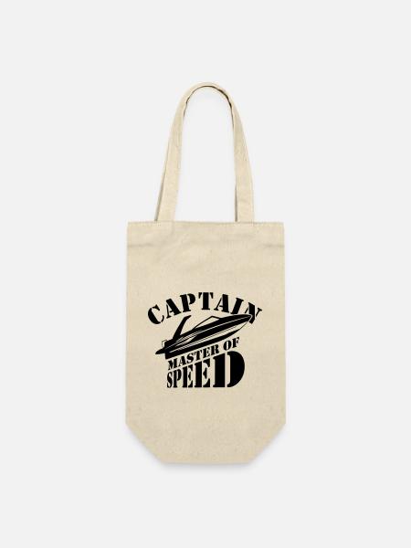 Captain Kapitaen Boot Speed Farbe ändern Geschenk - Geschenkbeutel für Flaschen - Natur