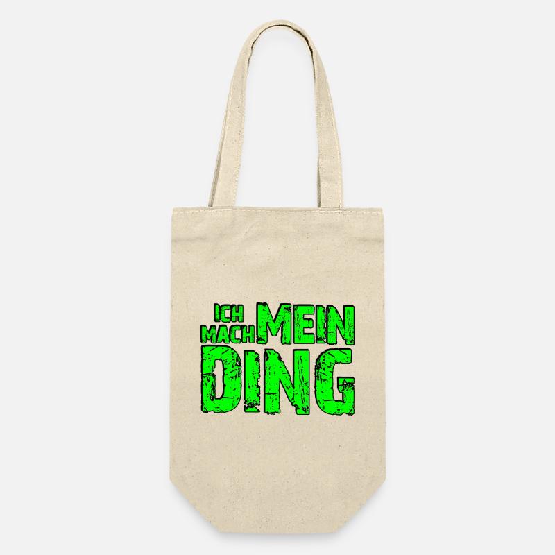 Ich mach mein Ding - grün - Geschenkbeutel für Flaschen - Natur