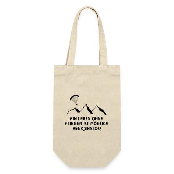 Ein Leben ohne Fliegen ist möglich aber sinnlos! - Geschenkbeutel für Flaschen - Natur - Vorne