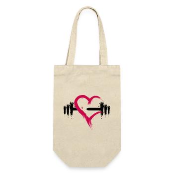 Heart open dumbbell sport - Gift Bag for Bottles - nature - Front