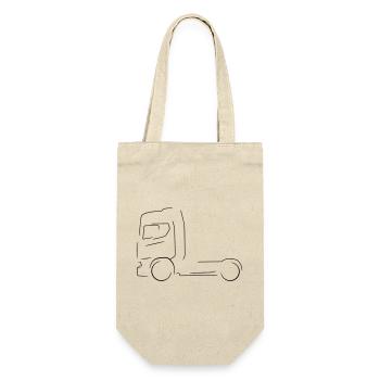 LKW Silhouette - Geschenkbeutel für Flaschen - Natur - Vorne