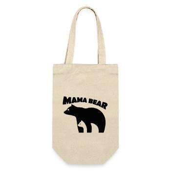Mama Bear | Bärenmama T-Shirt - Geschenkbeutel für Flaschen - Natur - Vorne