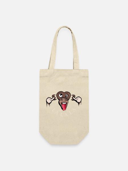 funny monkey lalala symbol illustration tongue - Gift Bag for Bottles - nature