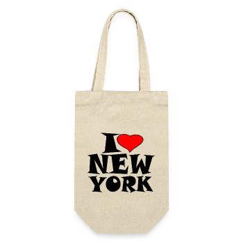 New York - I Love New York - I liebe new york - Geschenkbeutel für Flaschen - Natur - Vorne