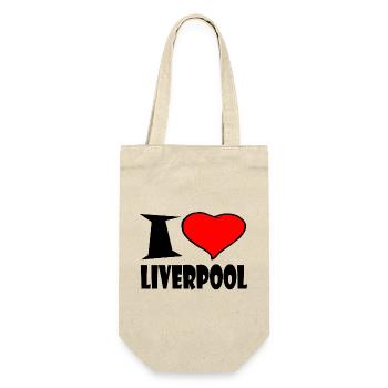 Liverpool - I love Liverpool - Geschenkbeutel für Flaschen - Natur - Vorne