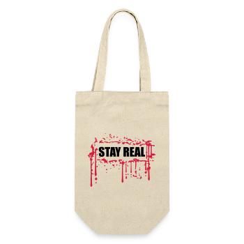 rahmen umrandung stay real rot blut graffiti sprit - Geschenkbeutel für Flaschen - Natur - Vorne