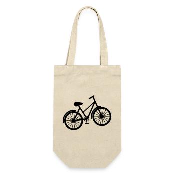 Fahrrad - Geschenkbeutel für Flaschen - Natur - Vorne