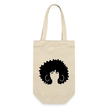 femme afro coiffure femme yeux noirs - Sac à bouteille - nature - Devant