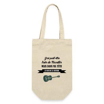 J'ai peut être l'air de t'écouter t-shirt guitare - Sac à bouteille - nature - Devant