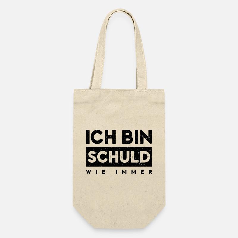 Ich bin schuld wie immer - Geschenkbeutel für Flaschen - Natur