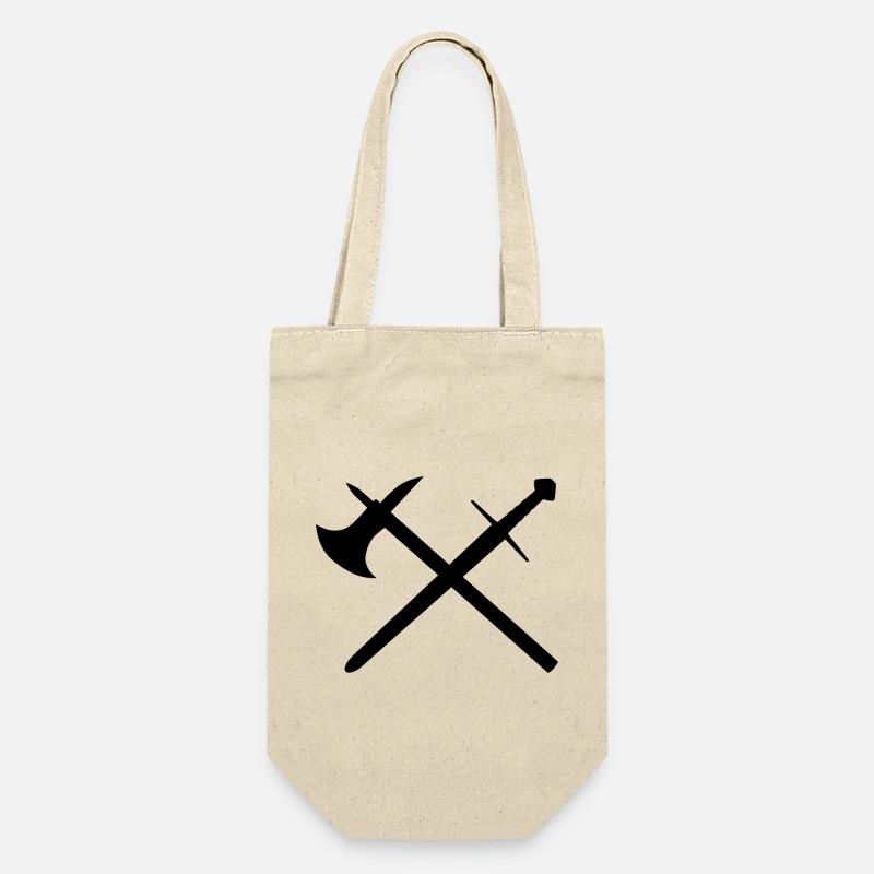 Sword and ax - Gift Bag for Bottles - nature